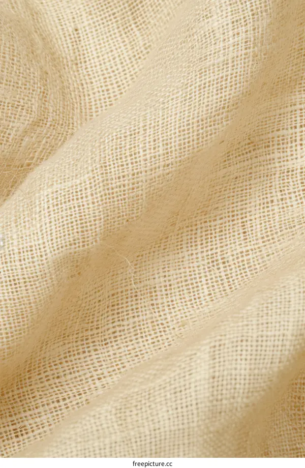 Close-up Natural Beige Linen Fabric Texture Background