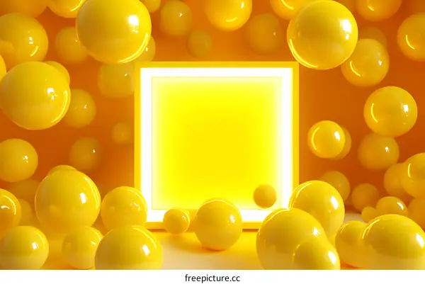 Bright Yellow Balls and Empty Space Illustration