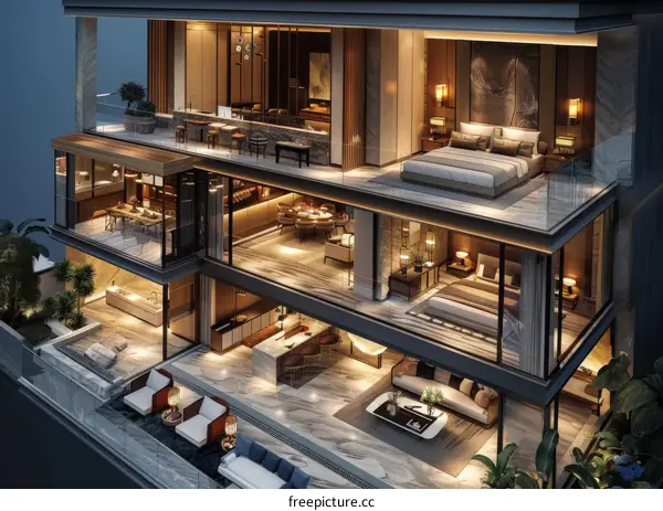 Luxury Multi-Level Penthouse Apartment Design