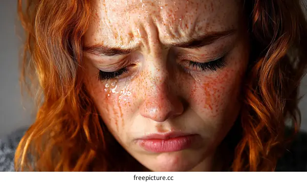 Close Up Portrait of a Crying Woman