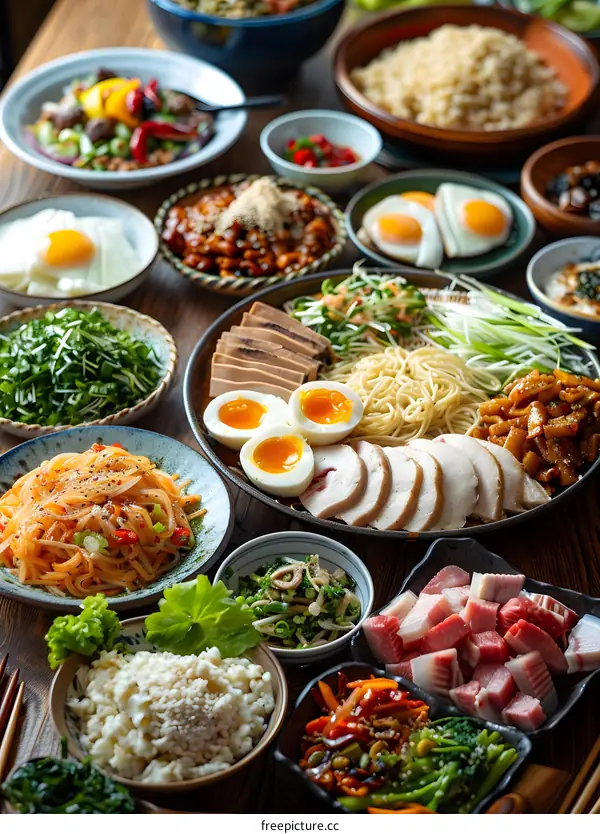 A table full of delicious Japanese food