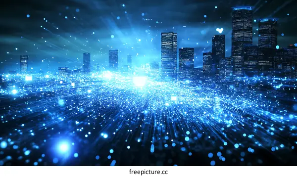 Futuristic City Network Abstract Illustration