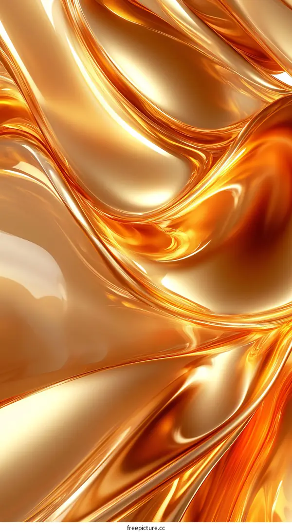 Abstract Gold Liquid Flowing