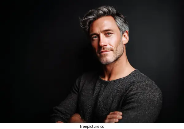 Portrait of a Confident Gray-Haired Man