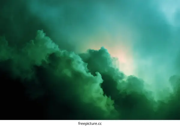 Dramatic Green Cloudy Sky
