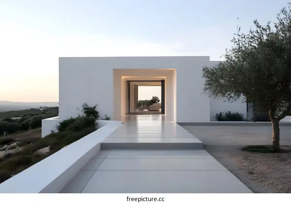 Modern Minimalist White House Entrance