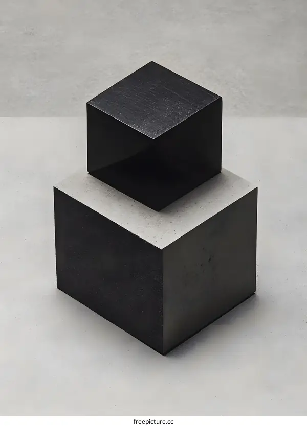 Black and Grey Geometric Shapes on Grey Background