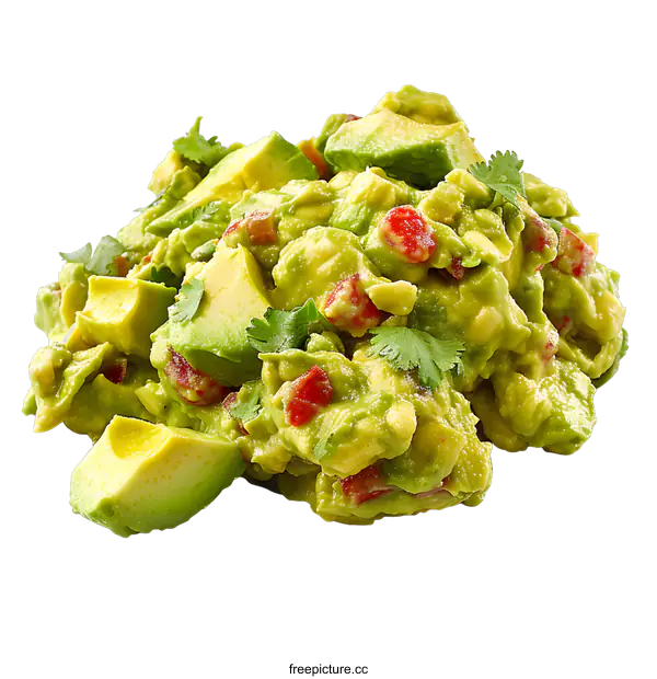 [Transparent Background PNG]Fresh Guacamole on white background