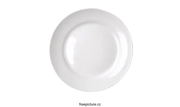 [Transparent Background PNG]A white ceramic plate with smooth surface and circular shape
