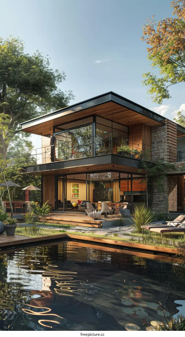 Modern luxury house with pool and terrace