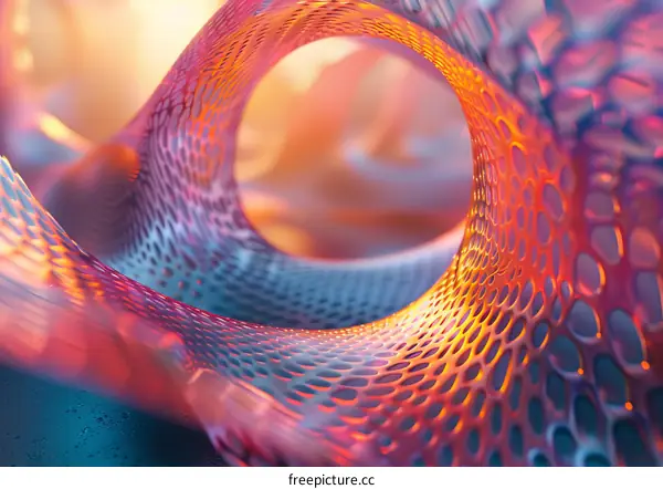 Colorful 3D rendering of a curved parametric surface with a circular hole