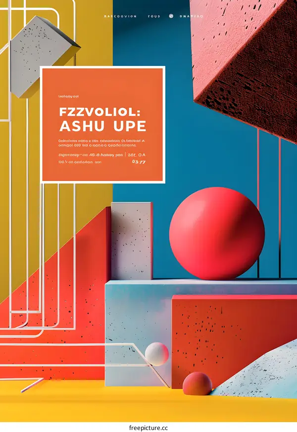 Abstract Geometric Shapes Design with Vivid Colors