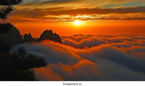 Sunrise Over Misty Mountains