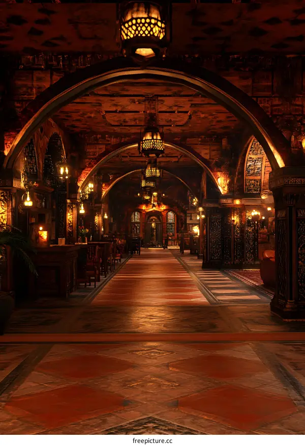 Vintage Interior Design With Arches And Lanterns