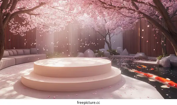 Elegant Cherry Blossom Garden Display Stand