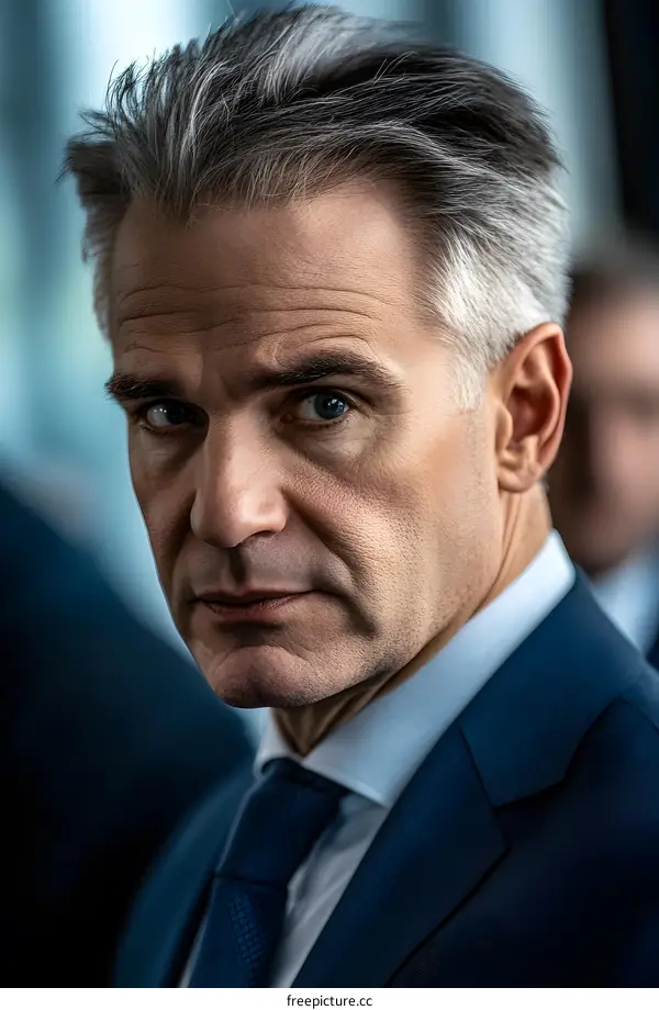 Portrait of a Businessman with a Serious Expression