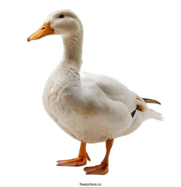 [Transparent Background PNG]White duck standing on white background