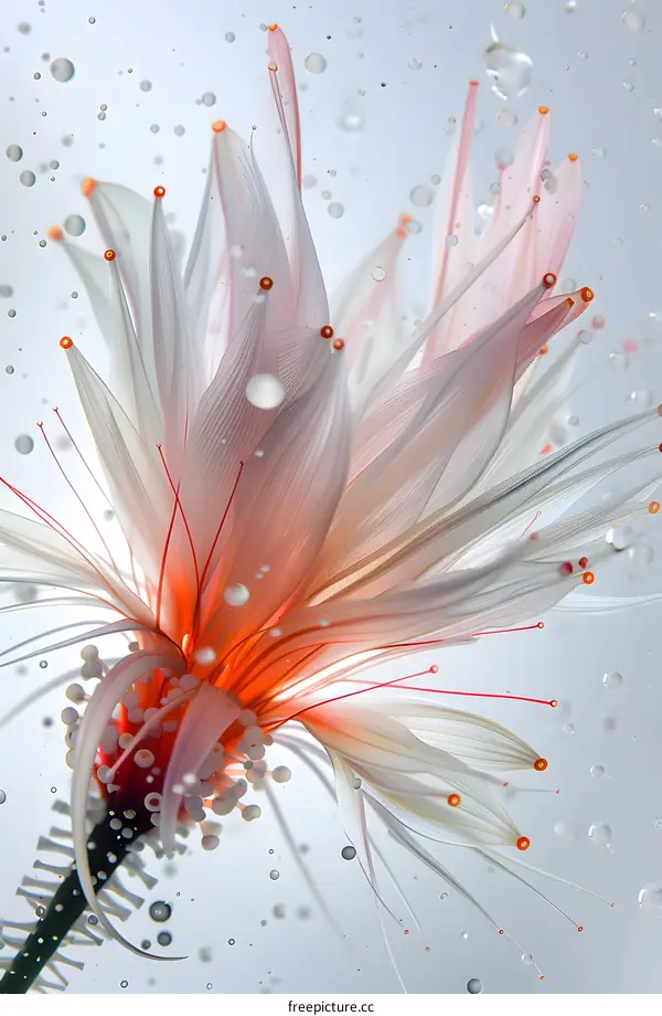 Delicate flower submerged in water