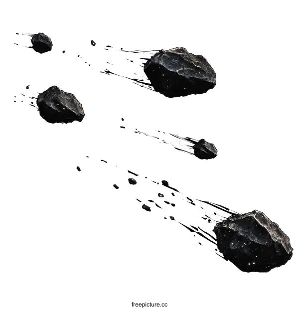 [Transparent Background PNG]Meteor Showers in Outer Space