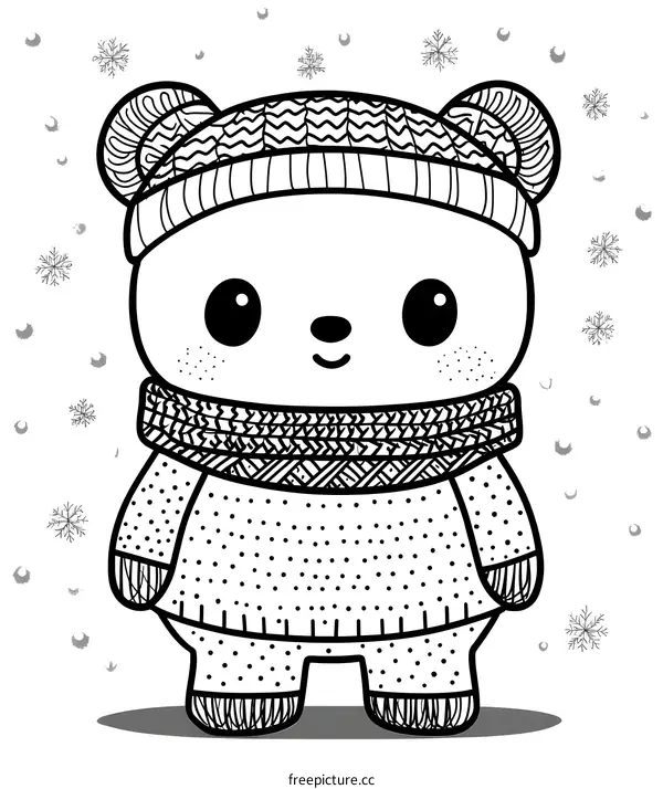 Cute Winter Bear Illustration