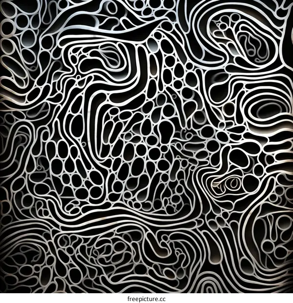 3D Black and White Organic Structure