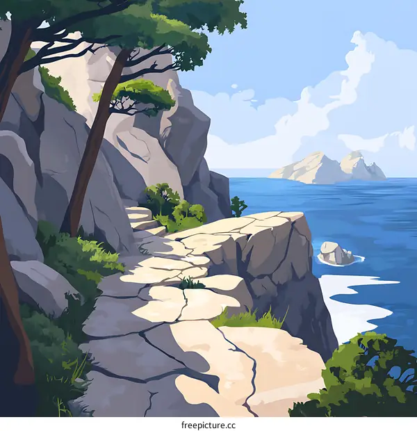 Cliffside Path with Ocean View