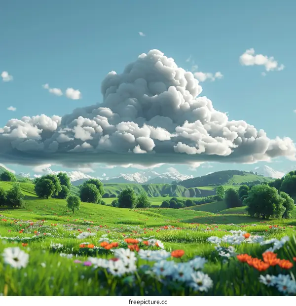 Stunning Landscape with Dramatic Cloud Formation