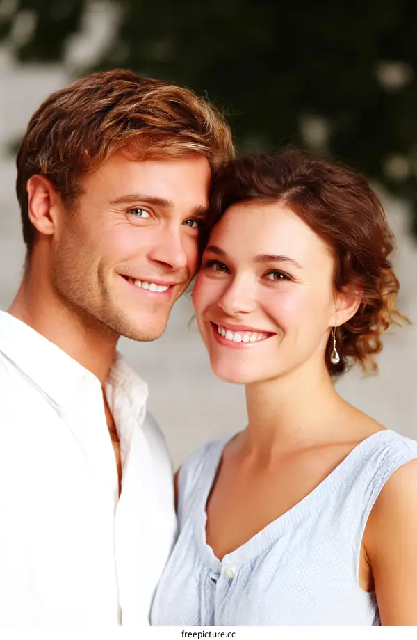 Smiling Couple Portrait Outdoor