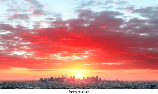 Vibrant Sunset over the Cityscape