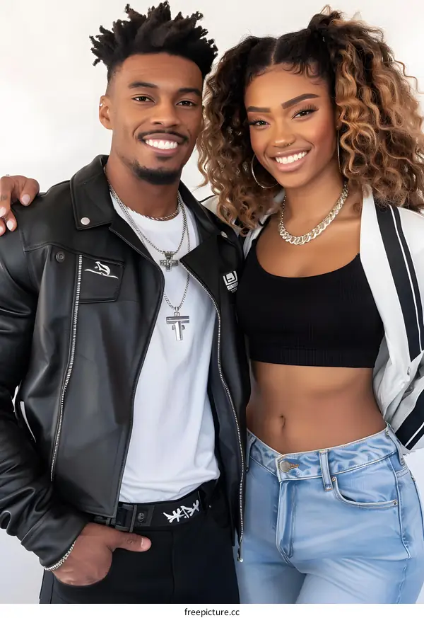 Smiling Couple Posing For a Photo Together