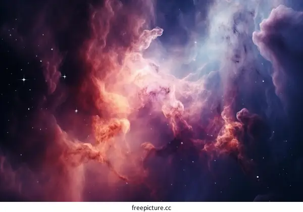 Interstellar gas clouds in vivid colors