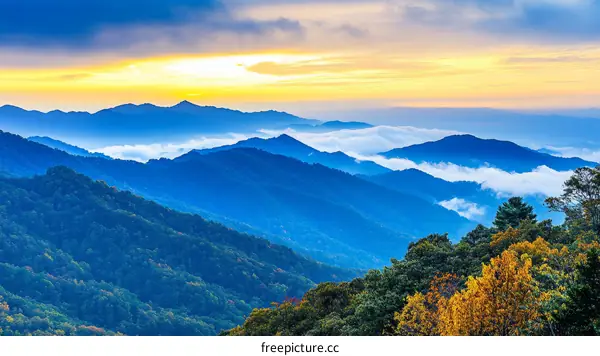 Sunrise over the Blue Ridge Mountains