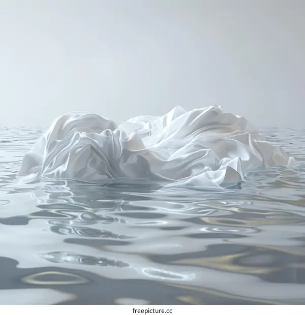 White cloth floating on water
