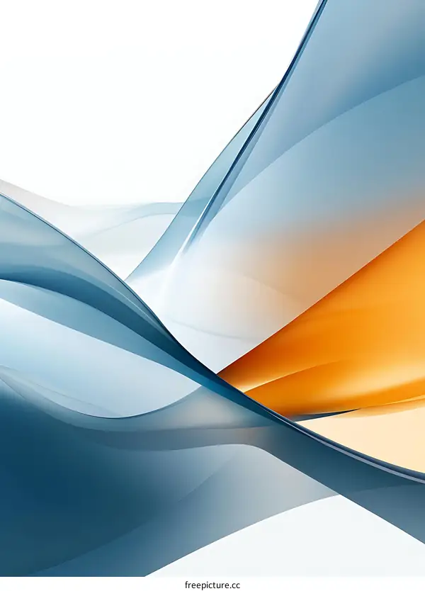 Abstract Blue and Orange Waves Background