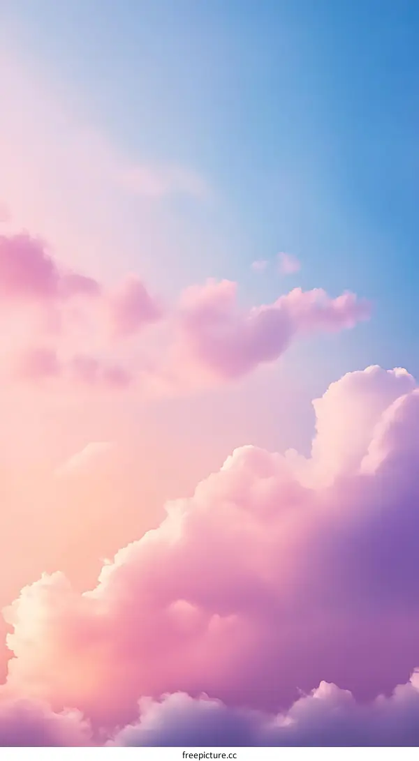 Pink and Blue Sky with Clouds