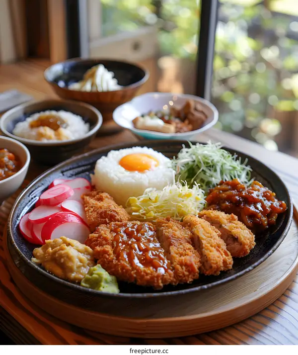 A delicious Japanese meal with various side dishes
