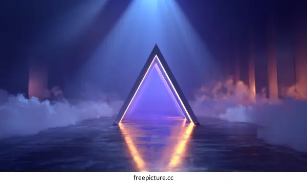 Neon Triangle Shaped Stage Display