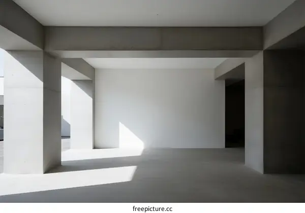 Simplistic and Clean Interior Space with Concrete Structures