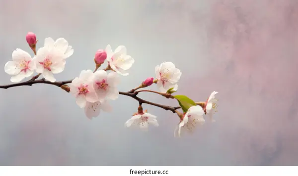 Close-up image of delicate cherry blossoms