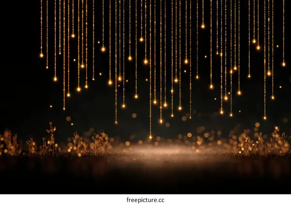 Golden Glittering Lights Background Design