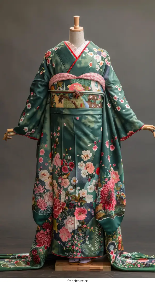 A kimono with a floral pattern
