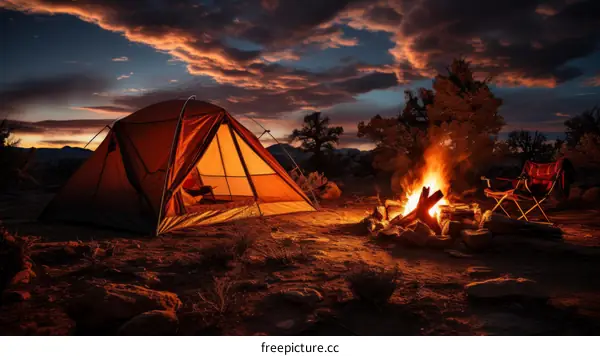 Camping under the stars in the desert