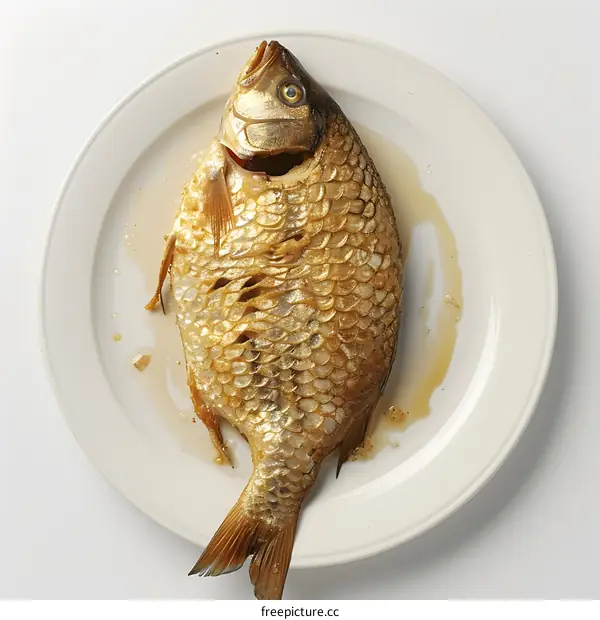 Grilled Fish on White Plate