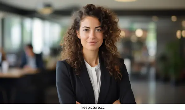 Confident Young Businesswoman in Modern Office