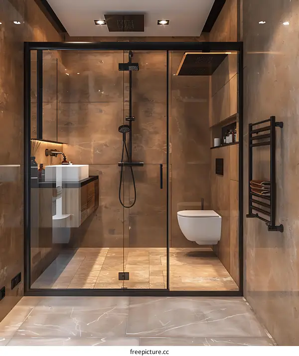 Modern and minimalist bathroom