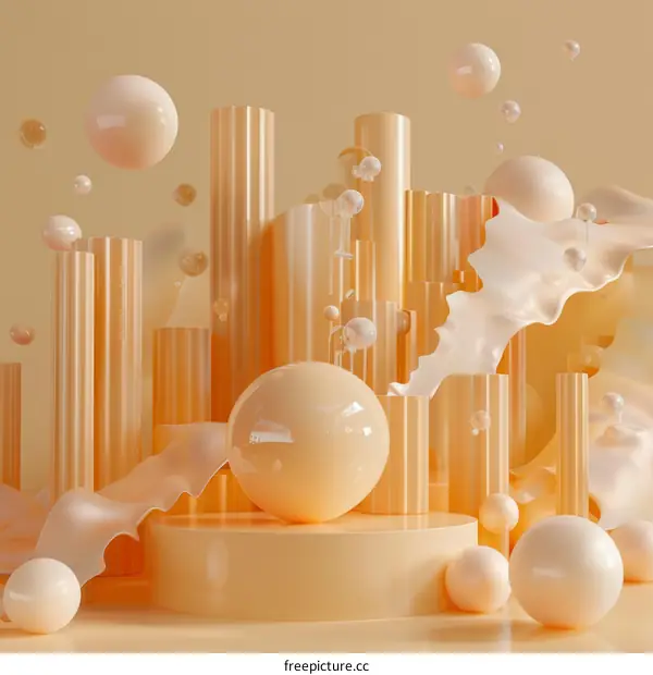 Abstract Geometric Pastel Composition