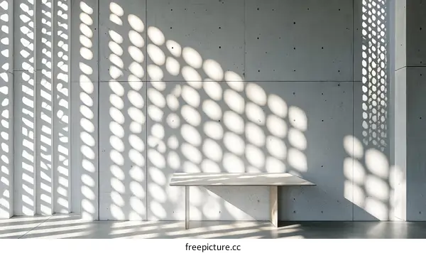 Modern Minimalist Concrete Wall with Shadows