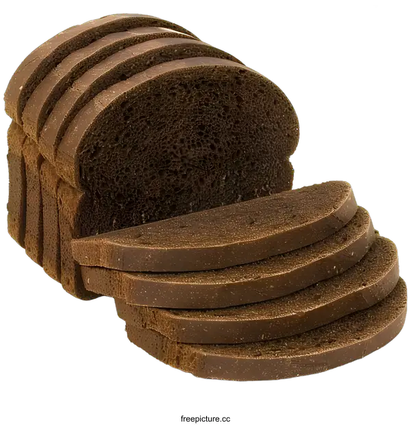 [Transparent Background PNG]Freshly Sliced Brown Bread Loaf