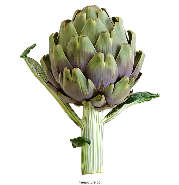 [Transparent Background PNG]Fresh Green Artichoke Isolated on White Background