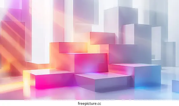 Glowing Geometric Shape 3D Rendering